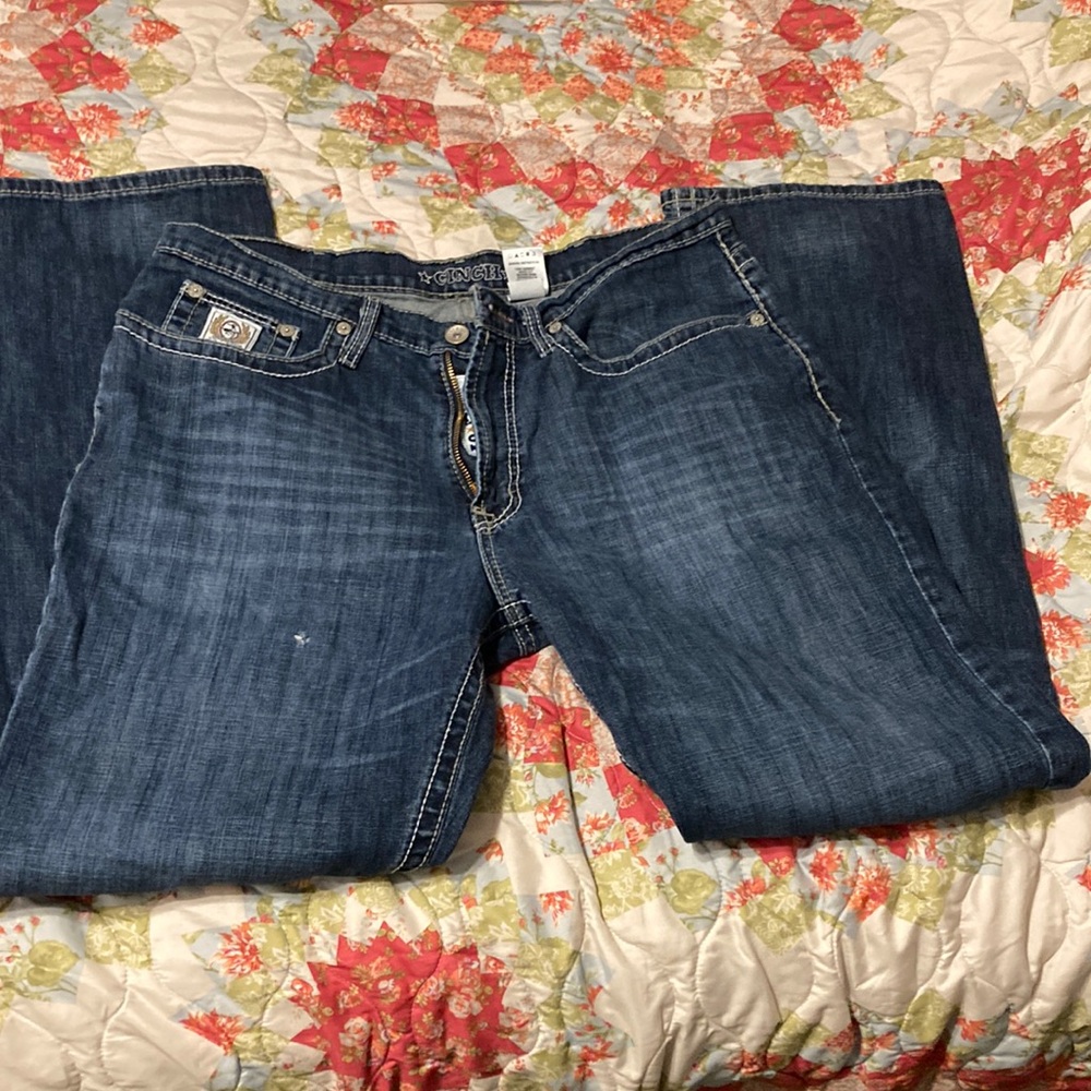 Cinch Blue Jeans white label relaxed fix Mens size 36x34 like new
